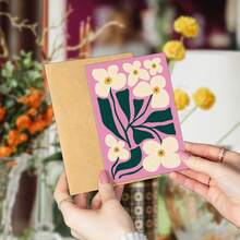 12 张带信封的复古植物贺卡 - 复古美学花卉和水果设计便条卡，6 种独特风格，可用作礼物、邀请函、日记或墙面装饰 - 彩色 - 查看 7