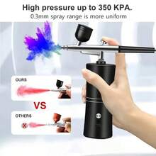 Airbrush Nail With Compressor Portable Air Brush Nails Compressor For Nail Art Paint Painting Crafts Airbrush Compressor Kit - Multicolor - View 5
