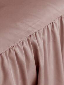 1pc Bed Skirt, Bedding, Soft & Breathable Bed Sheet With Ruffled Hem And Elastic Band, Comfortable Sleep, Lightweight & Elegant, Cloud-Like Soft Texture, Fits Twin, Full, Queen, King Size Beds, Machine Washable, Princess Style Room Decor - Dusty Pink - View 4