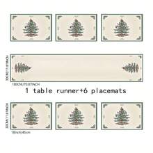 Farmhouse Christmas Plaid Dining Table And Kitchen Decor, Holiday Placemats Set - Red And Green, 2/4/6/8 Piece Set, Linen Placemats, Breakfast Placemats, Kitchen Accessories, Easy Clean Placemats, Suitable For Home, Dining Room, Restaurant Decor