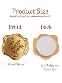 10/30/50/100 Wax Seal Stickers, Wedding Invitation Envelope Seal Stickers, Self- Adhesive Antique Gold Stickers, Perfect For Invitation, Envelopes, Gift Wrapping, Party, Christmas - Bronze - View 21