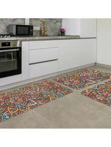 Conjunto 3 Tapetes Cozinha Moderno – Passadeira + Tapetes Decorativos - TPCOZ1280 - Visão 2