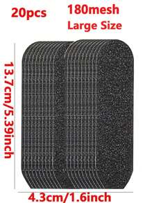 20/10 片足部锉刀砂纸 - 耐用黑色金刚砂板，打造光滑双足，去除死皮，无味塑料修脚工具，大号 100 粒度 5.39 英寸 * 1.69 英寸，小号 180 粒度 3.93 * 1.26 英寸 - 彩色 - 查看 14