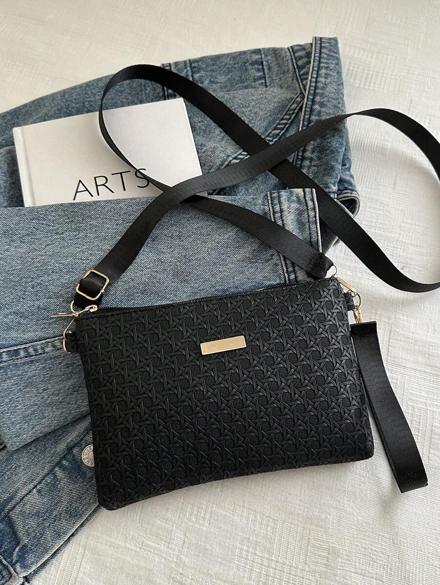 Ny Rhombus Damhandväska, Mångsidig Axelväska, Liten Unik Fyrkantig Väska i Partihandel, Vår/Sommar - Svart - Visa 1