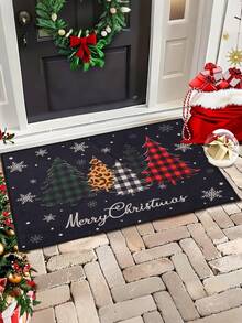 1pc Christmas Tree Front Door Washable Rugs, Dirt-Resistant Floor Mat, Rug, Merry Christmas Party Decoration, Christmas Decoration Floor Mat, Christmas Kitchen Rugs, Christmas Room Decor, Home Decor, 2026 New Year Decoration, Decoration, Christmas Gifts, Christmas Ornaments, Party Favor - Christmas Tree Black - View 7