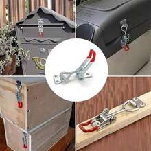 Abrazadera de palanca con pestillo con clip de acero inoxidable 304, ampliamente utilizada en carpintería, mejoras para el hogar, instalación de equipos electrónicos, etc. - Rojo - Ver 7