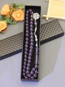 1 pieza Pulsera de 45 cuentas de oración de resina de 10 mm, de estilo árabe elegante y versátil, joyería de resina de lujo y colorida