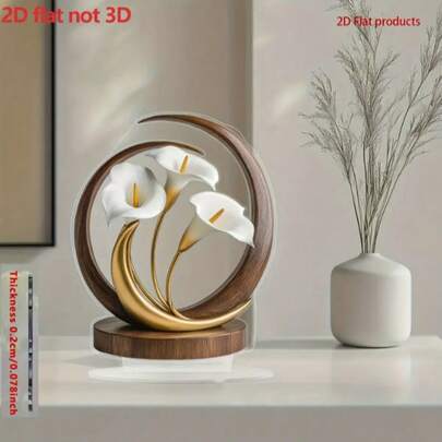 1件/2件经典百合花装饰品，适用于客厅、厨房、卧室等家居装饰，是节日聚会和餐桌布置的理想之选，无需用电，圣诞装饰，2D