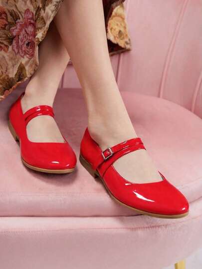 Zapatos planos negros estilo Mary Jane con plataforma perforada y tacón bajo, mocasines casuales con hebilla y cómodos zapatos Oxford con punta cuadrada, versátiles para uniformes escolares.