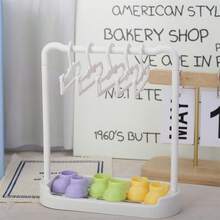 17 厘米拉绳毛绒娃娃收纳衣架，娃娃衣服晾衣架，毛绒娃娃衣架 15/20 厘米娃娃衣服展示架（包括 5 个衣架 + 1 个大架子） - 彩色 - 查看 9