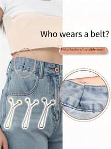 1/2/4个装U型束腰夹，裤腰缩短夹，无需缝纫即可调节腰围/裤脚/裤口长度，适用于服装、围巾、窗帘和日常使用。女士防滑夹，围巾夹，U型束腰夹，腰带固定夹。 - 彩色 - 查看 9