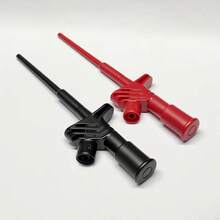 2 piezas Clip de prueba rápida Sonda de prueba flexible de aislamiento Adecuado para multímetro Enchufe banana de 4 mm, Cable de salto de agarre, Probador de alto voltaje profesional, Retraíble de resorte