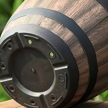 Vintage Whiskey Barrel Planter - Resin Stripe Pattern, Set Of 2 Oval Plastic Planters With Drainage Holes And Trays, Suitable For Herbs And Succulents, Suitable For Indoor And Outdoor Use - 復古中號 - 查看 9