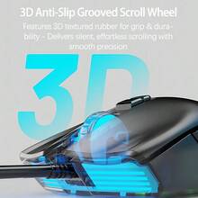 Acer Chuột chơi game có dây OMW210, Độ trễ cực thấp, Thiết kế công thái học, Lập trình macro, Cánh bên chống mồ hôi, Thiết lập chơi game cạnh tranh bền bỉ, Văn phòng & Chơi game - trắng - Xem 3