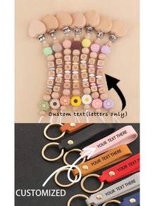 1pc Anti-Lost DIY Chain, Anti-Lost Travel-Specific DIY Chain Toy, Anti-Lost DIY Chain Clip, Random Color Delivery Anti-Lost DIY Chain Clip, Silicone Bead Wooden Ring Anti-Lost DIY Chain Clip, Durable Anti-Lost DIY Chain Clip - Friend Gift/Comfort Gift/Wooden Chain Gift/Holiday Gift/Birthday Gift/New Year Gift, Baby's First Tooth Party, Customized Anti-Lost DIY Chain Clip,Art Activities For Children,Elegant Living,Artful Living