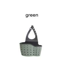 Panier à évier réglable avec trous de drainage, tapis en caoutchouc pour l'hygiène, étui de protection en plastique, pas facilement endommagé. Rangement de cuisine pour éponge et laine d'acier. Étagère de rangement pour salle de bain pour brosses à dents et savon. Outils de rangement pratiques