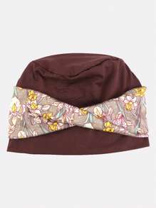 1pc Women's Printed Square Headscarf Hat, Turban Style Bohemian Headwrap, Suitable For Daily Use