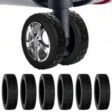 4/8 件轮子保护套，旅行箱包通用轮子保护套，旅行配件，行李箱轮子保护套，防震静音降噪耐磨硅胶行李箱轮子保护套，拉杆箱滚轮保护套，可重复使用，旅行必备，返校必备，沙滩露营必备，节日必备 - 彩色 - 查看 16