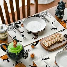 1/2/4/6 Piece Table Mat Set, Halloween Themed Style, Bat Pattern Print, Size 30x45 Cm. Polyester Halloween Placemats Are Suitable For Home Kitchens/Heat-Resistant Tablecloths, Easy To Clean, And Are Ideal Accessories For Home Kitchen Dining Tables. They Are Suitable For Family Gatherings And Indoor Occasions, And Are The Best Choice For Halloween Decoration.