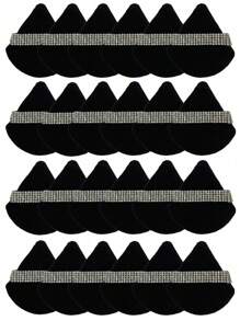 1/3/5/10/15/24 件装黑色三角化妆海绵套装，水晶绒短绒材质，柔软粘性强，适用于化妆、家居装饰、梳妆台、旅行、卧室等场合，是理想的化妆配件。套装包含粉扑、化妆海绵、化妆海绵、化妆海绵，价格实惠，是圣诞礼物或圣诞袜填充物的绝佳选择。 - 黑色 - 查看 14