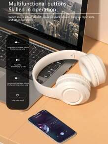 Wireless Bluetooth Headphones, Stylish Design, Long-Lasting Battery Life, Foldable For Storage, Low Latency Gaming - Black - View 8