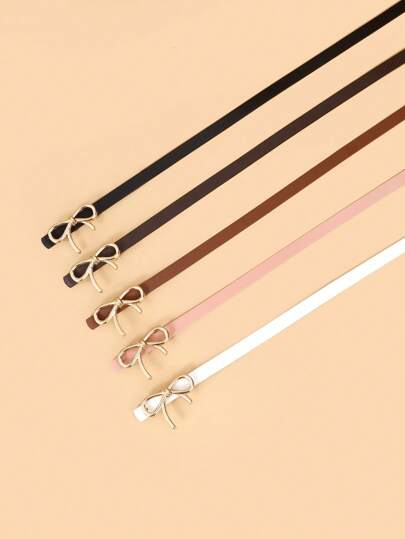 1 st justerbara modebälten för flickor, elegant gyllene rosettspänne, sött år 2000-bälte i stil, perfekt för vardagligt arbete eller presenter