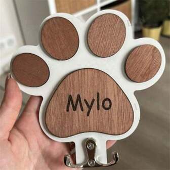 1 件/2 件时尚木质爪印墙钩 - 抛光，手工毛巾和衣架，通用辅助挂钩，适用于卧室和浴室装饰、墙壁装饰、美学房间装饰，可爱的奢华木质爪形双头挂钩非常适合悬挂在任何走廊或杂物间，用于狗的牵引绳