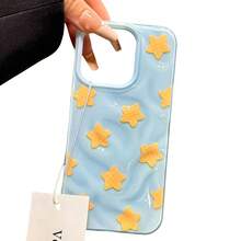Funda estrellada con diseño brillante de meteorito arrugado. Resistente a golpes. Compatible con phone 16 Pro, 15, 14 Plus, 13, 12 y 11. Ideal para Año Nuevo, Pascua, Halloween o para regalar a amigos y familiares. - Azul - Ver 2