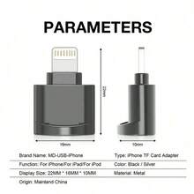 1 Pack Compatible With IPhone 14/13/12/11/XS/8/7 Pro Plus Max TF Card Reader Adapter Adapter Card Reader - Silver - View 8