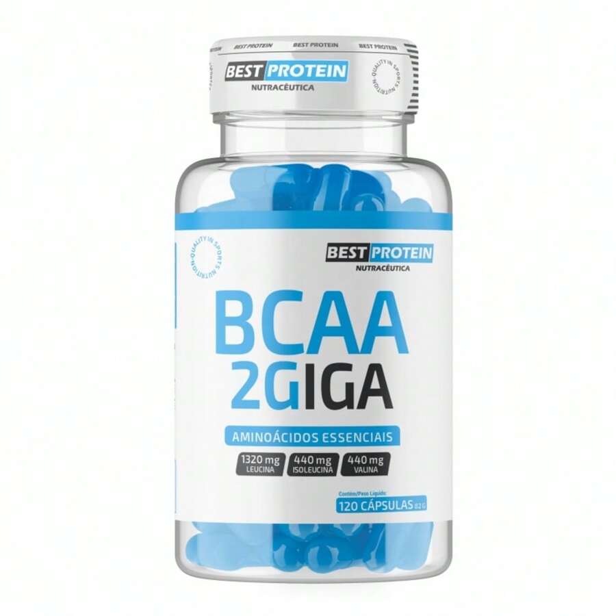 BCAA 2 Giga - Best Protein: 120 Strength And Recovery Capsules! Boost Your Trainings With BCAA 2 Giga From Best Protein! Increase Your Performance And Accelerate Muscle Recovery With BCAA 2 Giga From Best Protein. Each Bottle Contains 120 Essential Amino Acid Capsules That Help Reduce Fatigue And Improve Your Athletic Performance. - Không vị - Xem 1