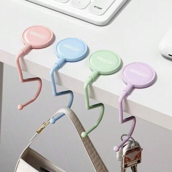 Morandi Color Bag Hanger Draagbaar Opvouwbaar Zwaar Tafel Zijkant Tas Haken Handtas Houder Kantoor School Bureau Organizers