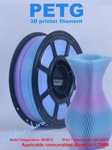MXLX PETG 3D Printer Filament, 1.75mm, 1kg (2.2 Lbs), High-Precision, Strong, Odorless, Fluid, Moisture-Resistant 3D Printing Filament, Available In A Variety Of Rainbow Colors.