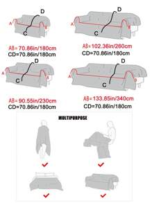 1pc Bohemian Style, Winter Warm Material Sofa Cover, Soft & Skin-Friendly, Pet Friendly, Anti-Slip, Anti-Dirt, Anti-Scratch, Machine Washable, Suitable For All Seasons, Can Be Used For Outdoor Sofa Chairs, Fits 1-Seat, 2-Seat, 3-Seat, 4-Seat Sofas - Black - View 2