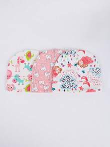 1顶婴儿卡通图案针织帽，双层针织婴儿睡帽，适合春夏穿着 - 彩色 - 查看 10