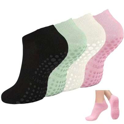 3 Pares Meia Sapatilha Antiderrapante Pilates e Yoga Quentinha