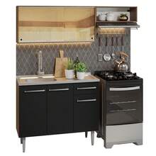 Cocina Integral Completa Modular Madesa Emilly 165cm Con Tarja Color Rustic/negro 05 - Marrón y negro - Ver 2