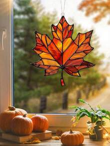 Autumn Maple Leaf Hanging Decoration, Maple Leaf Sun Catcher, For Home Decoration, Garden Decoration, Room Decoration, Car Decoration, Festival Gifts, Autumn, Thanksgiving Day, Harvest Festival, Halloween