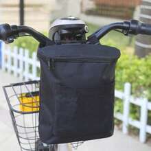 1pc Black Electric Bike Front Handlebar Bag, Large Capacity 3D Storage Pouch, Motorcycle Hanging Bag - Multicolor - View 2