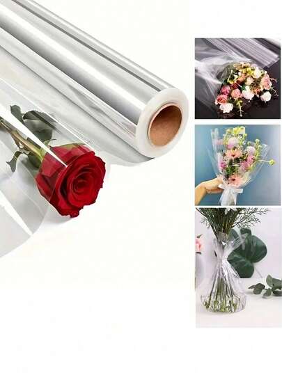 透明防尘鲜花包装纸，防水，适用于玫瑰花束及其他鲜花包装，玻璃纸，花束纸