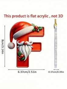 1pc Christmas 26 Alphabet Hanging Decorations - 2D Acrylic Alphabet Tree Hanging Christmas Decorations For Home & Office,Perfect For Holiday Parties & Gifts,Christmas Decrations(Please Remove The Film And Use It,Rope Color Random.)