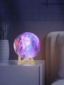 1 件手绘 DIY 星空星球月亮小夜灯，手工绘图涂鸦绘画手工制作，适合万圣节、圣诞节、感恩节、情人节、斋月等节日、日常礼物 - 多色光 - 查看 3