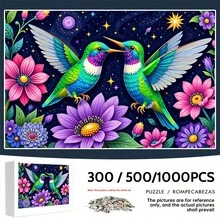 1000/500/300 片成人拼图，38x26 厘米/14.96x10.24 英寸，高品质厚纸板，色彩鲜艳，便携式艺术装饰 DIY 爱好必备，生日、万圣节、感恩节、斋月、复活节的完美礼物，工艺精湛，学习、娱乐活动游戏，艺术拼图系列，激发创造力，提高认知能力 - 彩色 - 查看 2