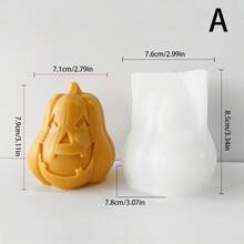 1 pieza Molde de silicona en forma de calabaza para velas, artículo decorativo de Halloween, DIY de jabón, yeso o resina para regalo creativo