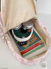 1 Stück Damen modischer sinistischer Nylon Schulrucksack Pendlerrucksack, leicht mit großer Kapazität und verstellbarem Tragegurt, für Universität, weiterführende Schule, Urlaub, Lässig, Preppy, Sport, andere Drucke, für College Studentinnen, Geschenke für Freundin