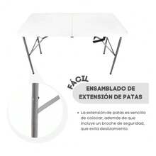 Bagada Mesablanca120 Mesa de exterior de acero color blanco, mesa resistente a intemperie, estilo moderno, fácil de limpiar, ideal para jardín, patio o eventos sociales al aire libre. - Blanco - Ver 3