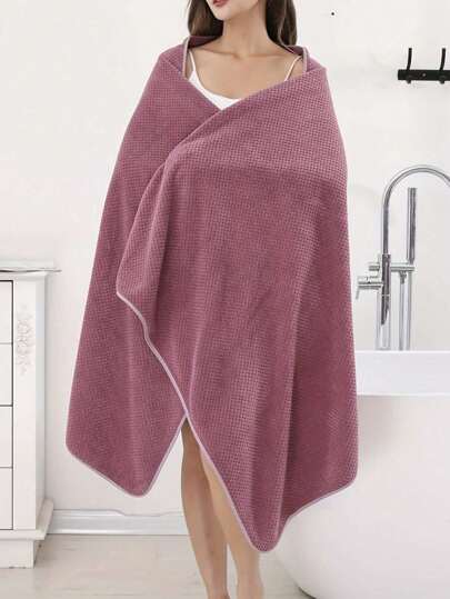 1 件女士超大浴巾套装 (70x140cm) - 超柔软吸水菠萝格子超细纤维、木棉浴巾和发巾 - 快速干燥，适合海滩、水疗、沙龙和家庭使用 - 适合女性、女孩的可爱浴室装饰 - 情人节、母亲节和返校、学校、返校、旅行、旅行必需品、家居必需品、毛巾、皮肤护理的完美礼物