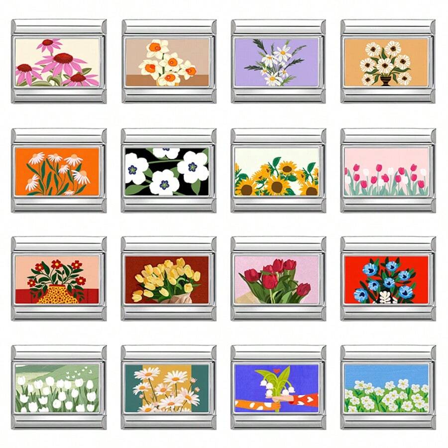 1件DIY照片模块化手链，饰有花朵、风景、五角星、心形元素，适合作为派对礼物送给朋友/情侣，适合圣诞节、新年、万圣节、情人节等节日。 - M292842 - 查看 1