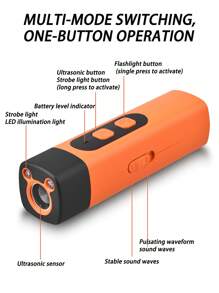 Dog Bark Deterrent Devices Rechargeable Anti-Barking Device For Dogs 26.25ft Range Bark Control Indoor Outdoor With Flashlight Dog Training Ultrasonic Dog Repeller Portable Device