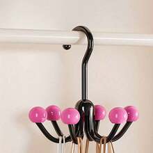 1pc Heavy Duty 360° Rotating 6-Hook Wall Mount Storage Rack For Coats, Bags, And Lingerie – Space-Saving Multifunction Closet Organizer With Build And Modern Finish, Wall-Sized Rack For Entryways, Bedrooms, And Hallways, Perfect For Maximizing Vertical Storage And Tidy Living Spaces, Easy Installation And Stable Mounting, Lightweight Yet Sturdy, Ideal For Apartment, Dorm, And Home Makeover - Multicolor - View 7
