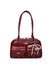 The New Wave Of Bread Knot Pendant Multi-Pocket Pillow Bag, Fashion Meilad Color Armpit Bag, Highly Attractively Retro Simplicity Senior Texture Women's Shoulder Bag, Daily Versatile Suitable For Commuting To Shop Shopping